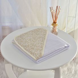 Toalha Bebê Quadrada Com Forro e Capuz Provençal Bege - TexNew Bebê