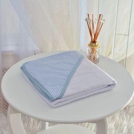 Toalha Bebê Quadrada Com Forro e Capuz Xadrez Azul - TexNew Bebê