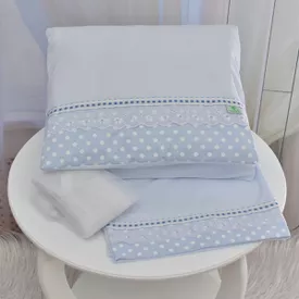 Kit Para Carrinho Bebe Bolinha Azul - TexNew Bebê