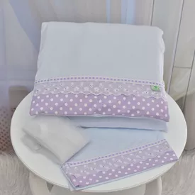 Kit Para Carrinho Bebe Bolinha Lilás - TexNew Bebê