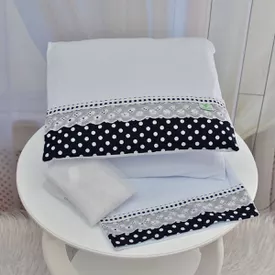 Kit Para Carrinho Bebe Bolinha Marinho - TexNew Bebê