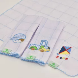 Paninho de Boca Bebê Fralda Menino Azul 3 Peças - TexNew Bebê