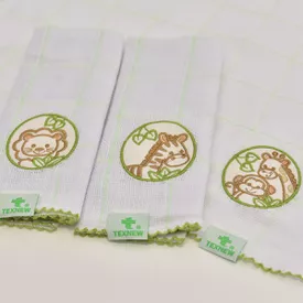 Paninho de Boca Bebê Fralda Safari Verde 3 Peças - TexNew Bebê