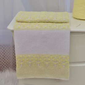 Cobertor Bebê Térmico Para Bordar Amarelo - TexNew Bebê