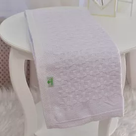 Cobertor Bebê Térmico com Debrum Branco - TexNew Bebê
