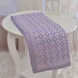 Cobertor Bebê Térmico com Debrum Lilás - TexNew Bebê