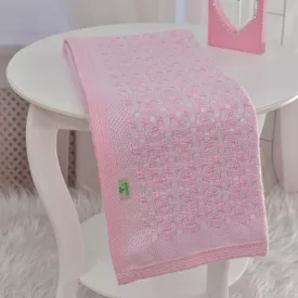 Cobertor Bebê Térmico com Debrum Rosa - TexNew Bebê
