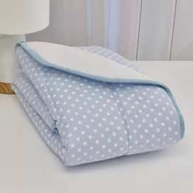 Edredom Bebê Tricoline Bolinha Azul - TexNew Bebê