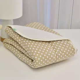 Edredom Bebê Tricoline Bolinha Bege - TexNew Bebê