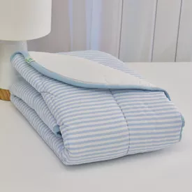 Edredom Bebê Tricoline Listrinhas Azul - TexNew Bebê