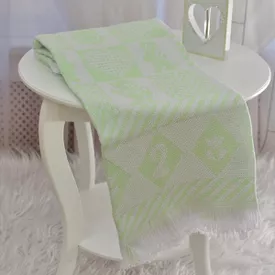 Manta Bebê Jacquard Aquarela Verde - TexNew Bebê