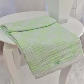 Manta Bebê Jacquard Xadrez Verde - TexNew Bebê