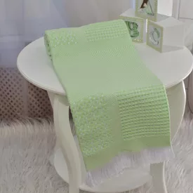 Manta Bebê Jacquard Patchwork Verde - TexNew Bebê