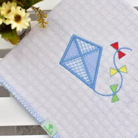 Manta Bebê Piquet Pipa Azul - TexNew Bebê