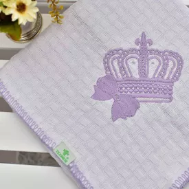 Manta Bebê Piquet Coroa Lilás - TexNew Bebê