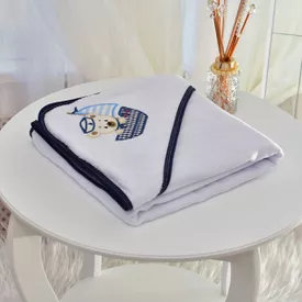 Toalha Bebê Quadrada Modinha Com Forro e Capuz Ursinho Marinheiro Mari... - TexNew Bebê