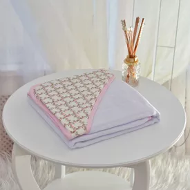 Toalha Bebê Quadrada Com Forro e Capuz Floral - TexNew Bebê