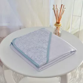 Toalha Bebê Quadrada Com Forro e Capuz Provençal Azul - TexNew Bebê