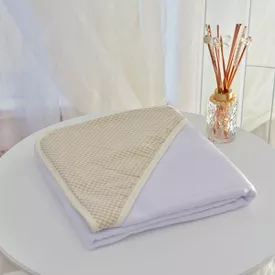 Toalha Bebê Quadrada Com Forro e Capuz Xadrez Bege - TexNew Bebê
