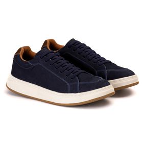 Tênis Casual elastico nobuk azul - Artoro Calçados