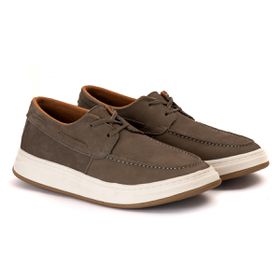 Casual Dockside Mocassim Masculino Em Couro cinza - Artoro Calçados