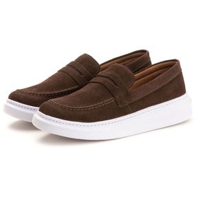 Sapato Masculino Loafer Café em Camurça sintética... - Artoro Calçados