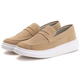 Sapato Masculino Loafer Areia em Camurça sintética... - Artoro Calçados