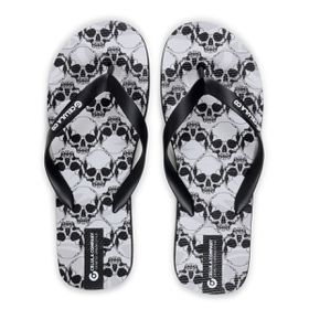 Chinelo Skull - Branco / Preto - CÉLULA Company