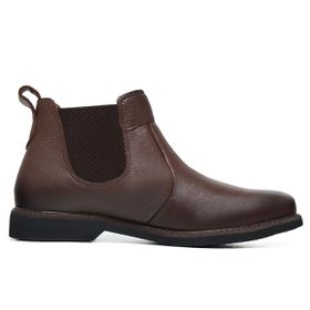 Bota Social Chelsea Masculina Café em Couro - 201... - MADOK