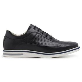 Sapato Casual Preto em Couro - 01121P - MADOK