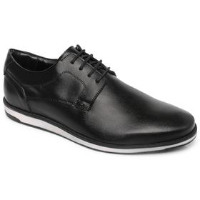 Sapato Casual Preto em Couro - 30061P - MADOK