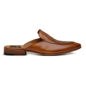 Mule Masculino Caramelo Brasao Sola de Couro - 58... - MADOK