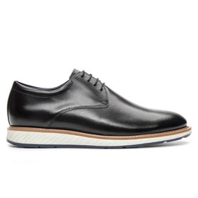 Sapato Casual Preto Derby em Couro - 0192P - MADOK