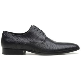 Sapato Social Preto Linho em Couro - 70223PLH - MADOK