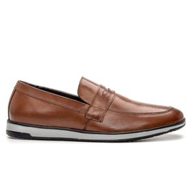 Sapato Casual Masculino Whisky em Couro - 3074W - MADOK