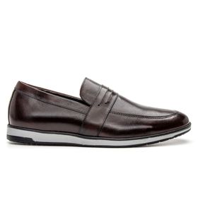 Sapato Casual Masculino Café em Couro - 4074CF - MADOK