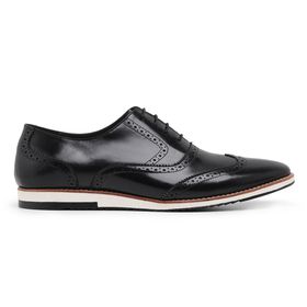 Sapato Casual Preto em Couro - 31542PT - MADOK