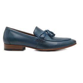 Sapato Social Azul Sky Bambolim em Couro - 48006SK - MADOK