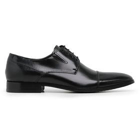 Sapato Social Preto em Couro Wood - 23406P - MADOK