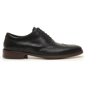 Sapato Social Preto em Couro Wood - 99406P - MADOK