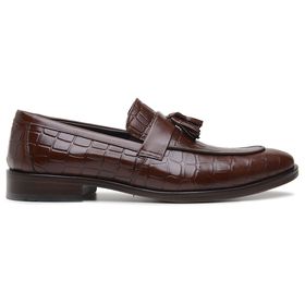 Sapato Social Preto Mouro Croco Bambolim - 11706M - MADOK