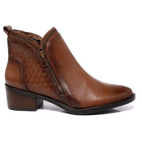 Bota Feminina Luce Caramelo em Couro - 1576CRMLUC - MADOK