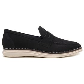 Sapato Casual Preto em Couro Camurça - 37996PCMÇ - MADOK