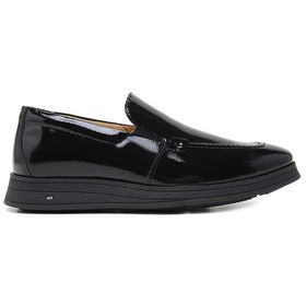 Sapato Jota Pe Casual Preto em Couro Verniz Air Ma... - MADOK
