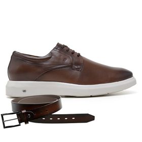 Sapato Jota Pe Casual Marrom em Couro Air Enigma +... - MADOK