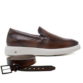 Sapato Jota Pe Casual Marrom em Couro Air Sandler ... - MADOK