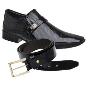 Sapato Social Jota Pe Verniz Preto Air Phoenix + C... - MADOK