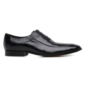 Sapato Social Preto Couro Wood Laser - 08006 PT ES - MADOK