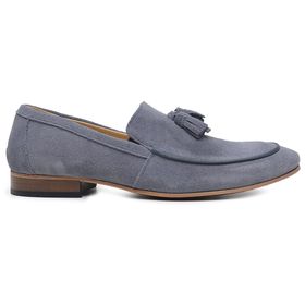 Sapato Social Azul Fenin Bambolim em Couro - 0788... - MADOK