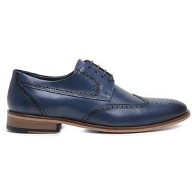 Sapato Social Masculino Azul em Couro - 00406AZ - MADOK
